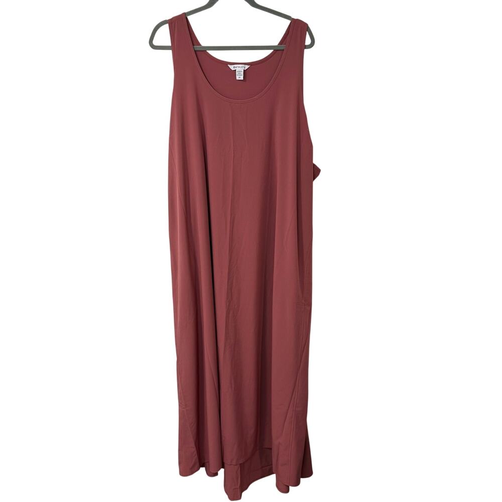 Athleta Presidio Traveler Maxi Dress Pink 3X Lightweight Flowy Tank Athleisure